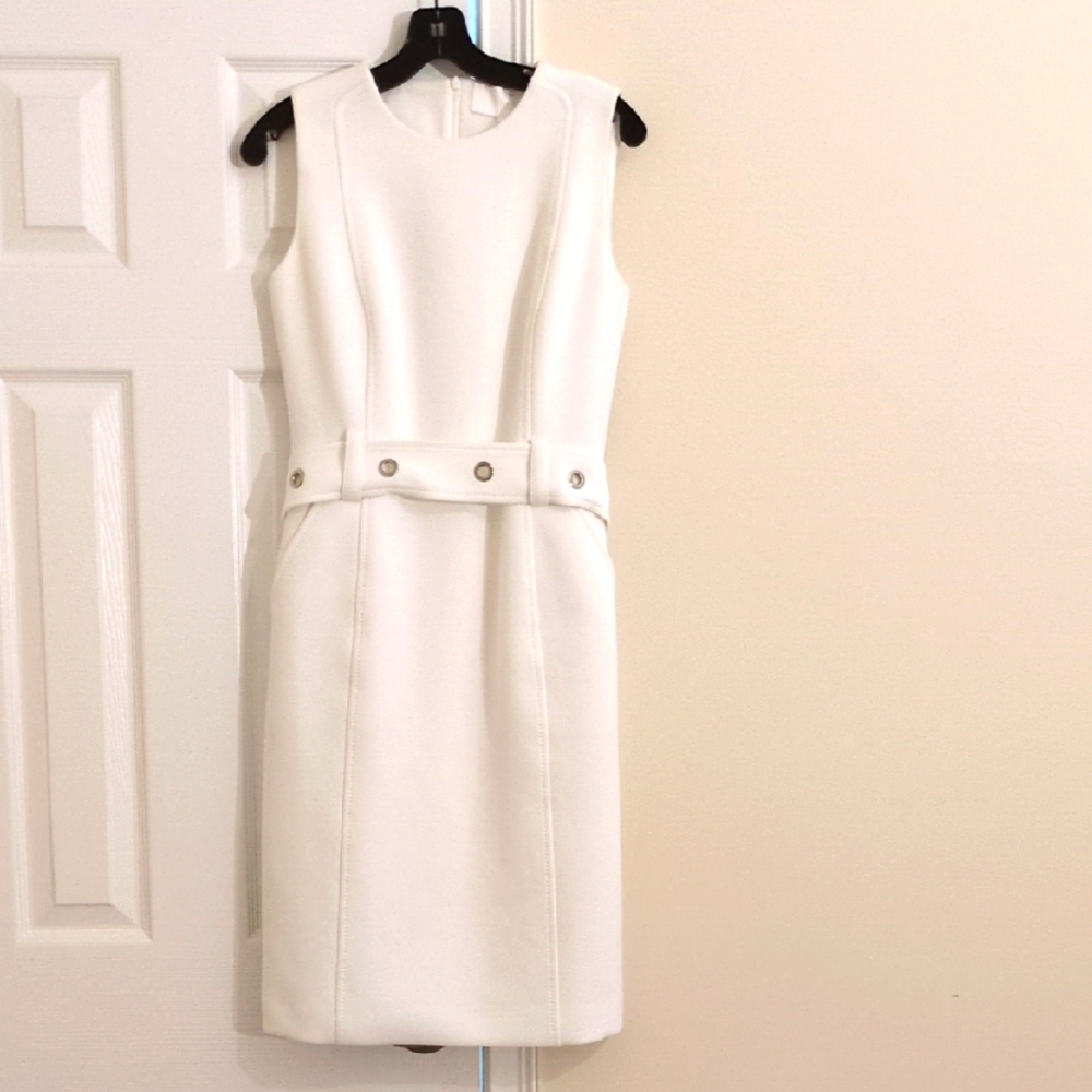 Boss Duleama Grommet-Belt Sheath Dress Size 6